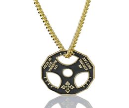 Unisex Fitness Gym Dumbbell Weight Lifting Plate Barbell Chain Pendant Charm Necklace7254418