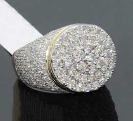 Big Round Puffed Marine Micro Paved CZ Ring Hip Hop Rock Style Full Bling Iced Out Cubic Zircon Ring Luxury Jewelry Gift1047711