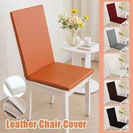 Chair Covers Waterproof PU Leather Cover Thick Sponge Cushion Integrated Backrest Seat Office El Dining