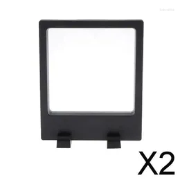 Decorative Plates 2X 1pc Frame Shadow Box Po Art Jewellery Display Holder Stands Black H
