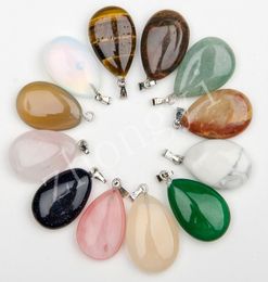 New Arrival 24x16mm Flat Waterdrop Shape SemiPrecious Natural Stone Beads Pendant Charm For Necklace Making Jewelry Accessory9911493