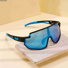 Designers explode and sell well New Colourful Large Frame Connected Sports Glasses Outdoor Bicycle Windproof Riding 3250