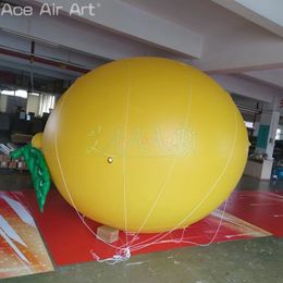 Partihandel 3,2 m l x 2,5 m h uppblåsbar händelse citrondekoration fruktmodell med gratis fläkt för fest eller reklam