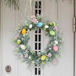 Decorative Flowers Easter Egg Wreath Ornament 45cm Decoration Garland Spring