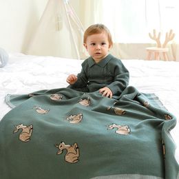 Clothing Sets Baby Clothes Set Cotton Knit Infant Boy Romper Long Sleeve Blanket 100 80CM Born Solid Jumpsuit Quilt Cute Deer Soft Covers