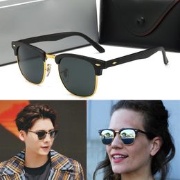 Fashion Trend Half-frame Men Women Ray Sunglasses Retro Driving UV400 Sun Glasses PC Alloy Luxury Bans Designers Brand Metal Frame Po 198k