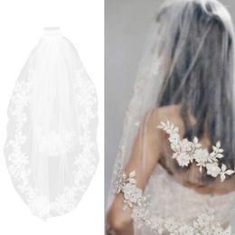 Bridal Veils Simple Elegant Dual Layer Short Bride Wedding Dresses With Hair Side Comb (White)