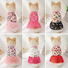 Dog Apparel Pet Dress Summer Tutu Flower Skirt Puppy Princess Dresses For Small Girl