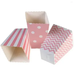 Bowls 48 Pcs Popcorn Boxes Candy Bar Bag Buffet Bags European American Party Cartons Paper Child Gift