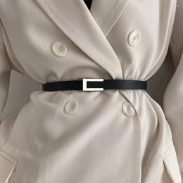 Belts Luxury Designer Leather Women Waist Belt Dress Coat Party Cowhide Knot Gold Alloy Buckle Waistband Jeans Female Gift