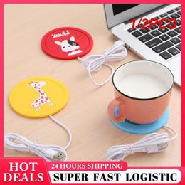 Cups Saucers 1/2PCS Thermostatic Thermal Tablemat Warmer Mat Kitchen Accessories Tools Heating Office Drink Insulation