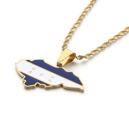 Enamel Honduras Map And Flag Pendant Necklaces For Women Jewelry ic Gifts2990562