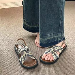 Roman Sandals, Fairy Style Flat Bottomed, New French Style One Line With Soft Soled Roman Shoe Trend For Spring/Summer 2024