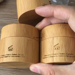 Storage Bottles Natural Eco Friendly Bamboo Cosmetic Packaging 30g 50g Container Body Butter Jar Glass Inner For Skin Care Cream