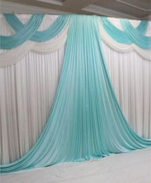 Wedding backdrops with swags White Ice Silk Tiffanly Drapes elegant backdrop curtain wedding props party decoration 2010ft6517349