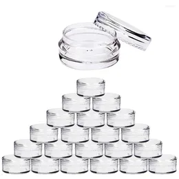 Storage Bottles 100pcs 2g/3g/5g/10g/15g/20g Empty Plastic Cosmetic Makeup Jar Pots Transparent Sample Eyeshadow Cream Lip Container