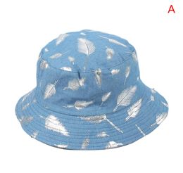 Female Tide Wild Doublesided Wear Top Hat Feather Bucket Hats Men039s Casual Couple Sun Visor6888986