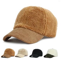 Ball Caps Faux Lamb Wool Baseball Cap For Men Women Teddy Fleece Sports Hats Warm Winter Outdoor Travel Gift