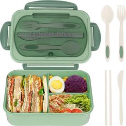 Dinnerware Meal Box Square Partition Microwave Oven Bento Portable With Lid Large Capacity Capable Of Microwaving