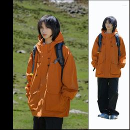 Men's Jackets Harajuku Outdoor Sweatshirt Women Windbreaker Sports Jacket Hooded Waterproof Windproof Hiking Camping Y2k Clothing
