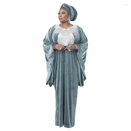 Ethnic Clothing Dress Boubou Robe Africain Femme Outfits 2024 Dashiki African Dresses For Women Elegant Abaya Kaftan Velvet Evening Gown