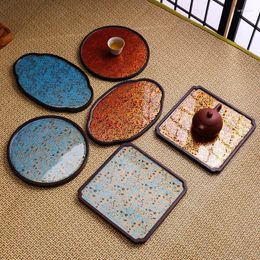 Tea Trays Imitation Lacquer Dry Steeping Plate Electric Wooden Pot Japanese Zen Style Ceremony Set Accessories