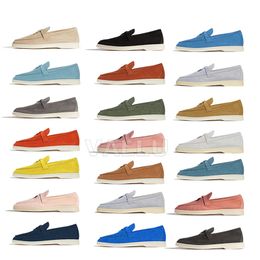 2024 Neue Frauenschuhe Wildlederlaafer Flachschuhe Fashion Casual Walking Leder -Sneaker Erwachsenen Arbeit Komfort Trend