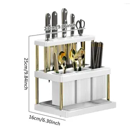 Kitchen Storage Cutter And Cutlery Drying Rack Utensil Holder With Removable Water Catch Tray Multifunctional Organizer