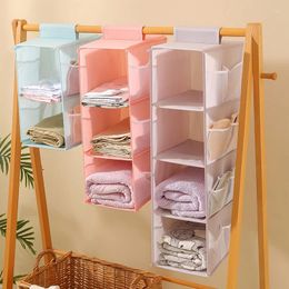 Storage Boxes Multi-Layer Hanging Bag Washable Wardrobe Multilayer Folding Bra Underwear Socks Clothes