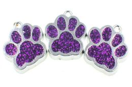 Whole 50pcslot Bling dog bear paw print hang pendant charms fit for diy keychains necklace fashion jewelrys352C83367504145076