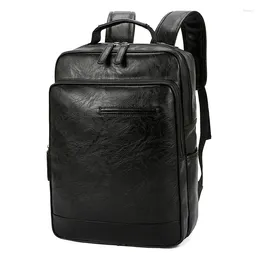 Backpack Men Leather Waterproof Computer Bag School Fashion Work Package Male Travel Women's
