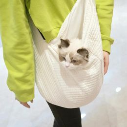 Cat Carriers Handmade Canvas Single Shoulder Bag Pet Carrier Outdoor Travel Handbag Breathable Kitten Sling Comfort Tote
