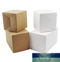 50Pcs 5x5x5cm Square Kraft Paper White Gift Box Small Carton Paperboard Cardboard Candy Craft Packaging Boxes Party Wedding12912255