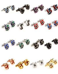 The Most Popular 16 Designs Metal Knots Enamel Cufflink Cuff Link 8830699