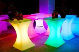 Rechargeable LED Luminous cocktail table waterproof glowing led bar table lighted up coffee table bar disco party supply by sea LL4124758
