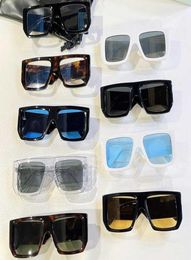 White frame blue lens sunglasses Occhiali da sole PMRI013 mens or womens fashion allmatch ultrawide temple plate glasses designe7502370