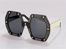 New fashion design women sunglasses 0772 polygon frame with diamond embellishment simple and elegant style uv400 protection eyewea3979263