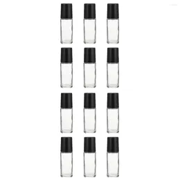 Storage Bottles 12 Pcs 30ml Roll-on Bottle Subpackaging Empty Portable White Tool Refillable Glass Travel Massage Roller Ball