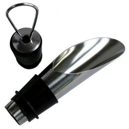 Stainless Steel Wine Stopper Pourer Metal Pouring Drain Bar Home Set Champagne 240428