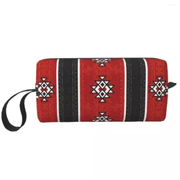 Storage Bags Travel Kabyle Carpet Amazigh Toiletry Bag Africa Ethnic Geometric Cosmetic Makeup Organizer Beauty Dopp Kit Case