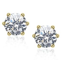 Sterling Silver S925 1CTPair Moissanite Diamond Earring Women Wedding Engagement Earrings DVVS1 18K White Gold Plated Hip Hop7110693