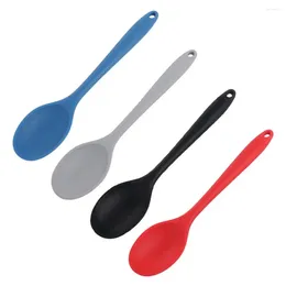 Spoons Silicone Integrated Heat Resistant Non Stick Pan Kitchen Stirring Spoon Soup Cooking Salad Utensils