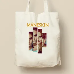 Storage Bags Maneskin Shopping Bag Fashion Print Shopper Handbag Reusable Recycle Shoping Canvas Friends Gift Tote