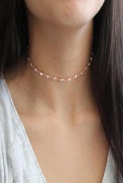 Chains 2021 Top Quality Fine 925 Sterling Silver Delicate Small Tear Drop Shape Sparkling CZ Choker Elegant Wedding Gift Women Nec9951133