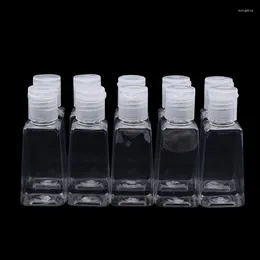 Storage Bottles 10Pcs 30/60ml Trapezoidal Plastic Hand Sanitizer Shampoo Dispenser Transparent Shower Gel Reffillable Bottle