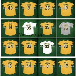 Vin Vintage 1982 Baseball Jersey Vida Blue Reggie Jackson Frank Thomas Rickey Henderson Jose Canseco Dave Parker Dennis Eckersley Mark 25