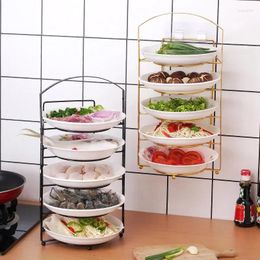 Kitchen Storage Metal Household Portable No-punch Side Shelf Top Prep Dish Tray Product Rack