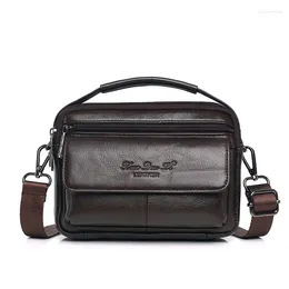 Evening Bags Genuine Leather Shoulder Fashion Men Messenger Bag Small Ipad Briefcase Male Tote Vintage Crossbody Men's Handbags