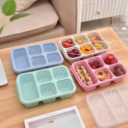 Dinnerware Lunch Box With Compartments Stackable Containers Portable 5-compartment Bento Set For Adults Reusable Home