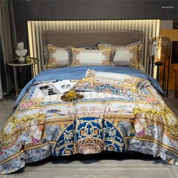 Bedding Sets 4Pcs Nordic Double Bed Quilts Printing Cotton Duvet Cover Linen Arrival Pillowcase